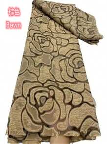 5 yardas/1 yarda Tela de encaje de tul jacquard brocado francés de última moda 2025, encaje de satén dorado de alta calidad para mujeres, tela para boda, fiesta y costura