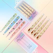 FADVAN 4PCS Tweezers Set Yellow/Lovely Flower Multi-Purpose Professional Stainless Steel Tweezers Precision Tweezers For Eyelash Extension Eyebrows Facial Blackhead,Point Tip Tweezers,Angle Tip Tweezers,Flat Tip Tweezers,Slant Tip Tweezers