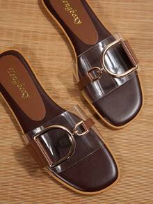 New Stylish Ladies Fashion Flat Sandals - Brown - View 4