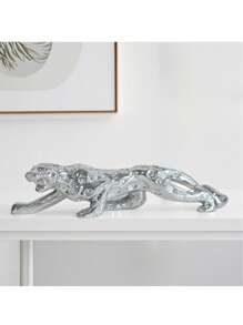 5pcs Resin Leopard Sculpture In Assorted Colors, Ideal Home Decor Animal Figurine For Living Room, Desk, Cabinet, Holiday Gift And Tabletop Decoration