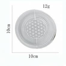 3.9英寸风铃 3D 曼陀罗生命之花风铃配件镜面反射捕手瑜伽冥想悬挂庭院装饰 - 銀色 - 查看 4