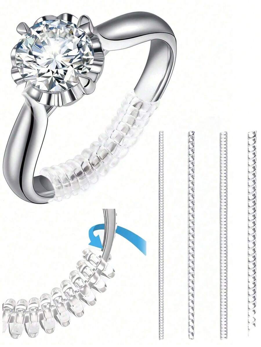 4/8pcs Ring Adjuster Invisible Ring Size Adjustment Pad For Loose Rings, Fits All Finger Sizes Invisible Ring Sizer For Loose Rings - Multiple Finger Sizes, Comfortable & Protective Ring Adjustments - Adjust Transparent Tightener Resizing Tool Jewelry Guard For Loose Rings Ring Adjuster Fit Any Rings, Assorted Sizes Of Ring Adjuster For Women