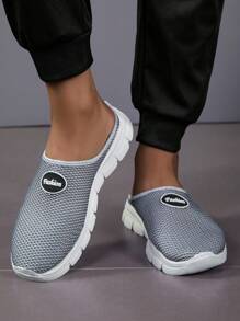 Plus Size Men's Casual Slip-On Shoes, Hollow Mesh Flat Surface, Spring/Summer New Arrival