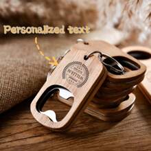 1pc Personalized Engraved Wooden Bottle Opener - Groomsmen Gifts, Wedding Favors, Boyfriend Birthday Gift, Custom Keychain,Custom Engraved Wood Bottle Opener Keychain, Boyfriend Birthday Present For Him