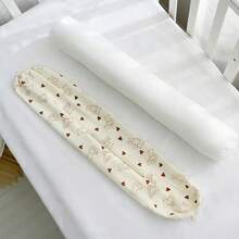 2 件圆柱形枕头、侧睡床栏杆垫、可拆卸长枕垫、床头板靠背垫