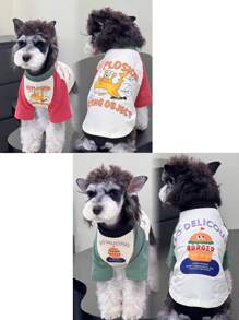 1pc Cat & Dog Fashion T-Shirt Warm Base Layer Pet Clothes