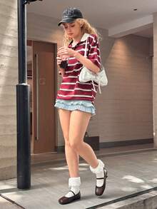 DareSee 女士简约棕色搭扣装饰芭蕾平底鞋，时尚优雅的玛丽珍鞋，适合工作装、学生装、休闲装、旅行装、优雅装扮，经典百搭，柔软舒适，带来卓越的穿着体验。Y2K音乐节返校季秋冬季礼物之选。 - 棕色 - 查看 8