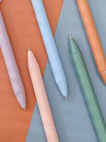 Macaron Colored Ballpoint Pens, 0.5mm Retractable Pens For Students, Exam, Fast-Drying Signature Pens, Black Ink, School Supplies,Back To School - Multicolor - View 8