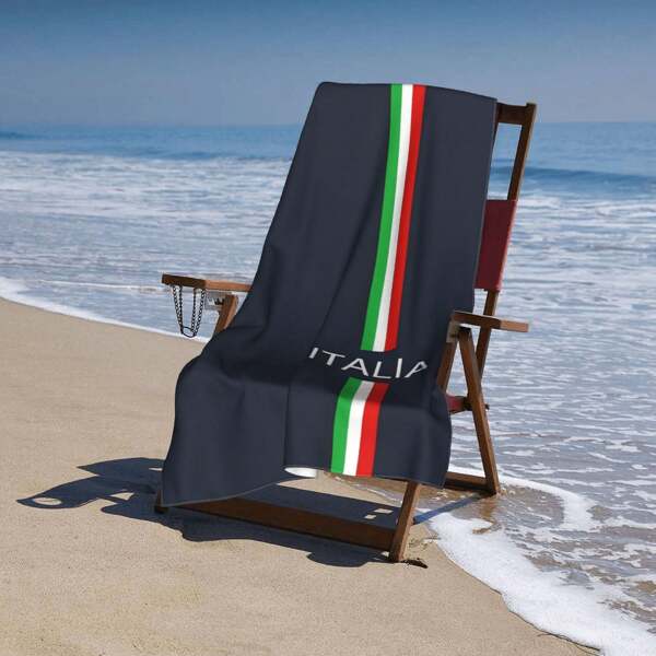 Luxurious Italy-Inspired Microfiber Beach Towel - Quick-Dry, Sand-Free, Ultra-Soft, With Stripes & Flag Design - Perfect For Pool, Beach, Yoga, Gym, Camping, Travel - Ideal Gift For Friends & Family, Beach Accessories Beach Essentials