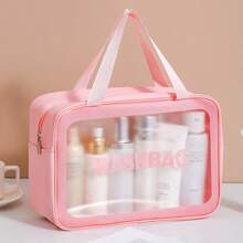 Makeup Bag Cosmetics Toiletry Bag Travel Suitcase Divider - 淺粉色 - 查看 6