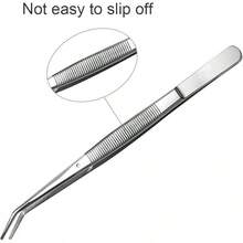 Stainless Steel Tweezers, With Curved Serrated Tip Multipurpose Sewing Machine Tweezers Forceps For Craft Repairing (2 Pcs Set) - 1 Count (Pack Of 1) - View 6
