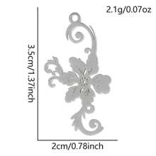 2pcs Fashionable 304 Stainless Steel Gold/Silver Plant & Flower Pattern Pendant, Vacuum Electroplated Durable Craft, Suitable For Necklace, Earrings, DIY Jewelry Making