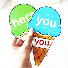 BELLKIDS 29 Stücke Grammatik Kartenspiel, Eiscremedesign, vierfarbig, Matching Spiele, Lernkarten, interaktives Zubehör, Klassenzimmeraktivitäten, Lernmaterialien, Schulrückkehr, wichtige Artikel für Lehrer, Familie