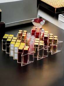 16Hole Clear Lipstick Storage Holder, Acrylic Lipgloss Lipstick Organizer, Lip Gloss Organizer Rack, Suitable For Lipstick/Makeup Organization And Vanity Display, Mother's Day Summer Travel, Vacation Home Bathroom Decor Holiday Makeup Organizer Bathroom Accessories Back To School