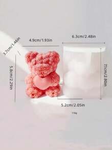 1 Stück Süß Herz-Bär & Rosen-Bär Serie Wachsform, handgefertigte Dekoration Geschenke zum Valentinstag, geeignet für DIY Gips, Harz, Kerzenherstellung Silikonformen