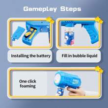 Pistola de burbujas con estilo mecánico de 10 orificios, creador automático de burbujas con luz LED, apropiado para juego con agua interior/exterior, fiestas y regalos de cumpleaños (pilas y solución de burbujas no incluidas)