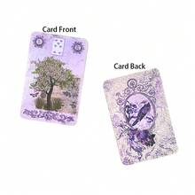 Jogo de Cartas Oracle Lenormand de Lavanda mais Vendido - Um jogo de cartas roxo com tema de vida no campo. As ilustrações das cartas são vívidas, com belas representações de figuras e animais. Feito de material de papel, adequado para jogos de cartas de Festa e Feriado de 14+ anos, tanto para homens quanto para mulheres - Roxo - Visão 4