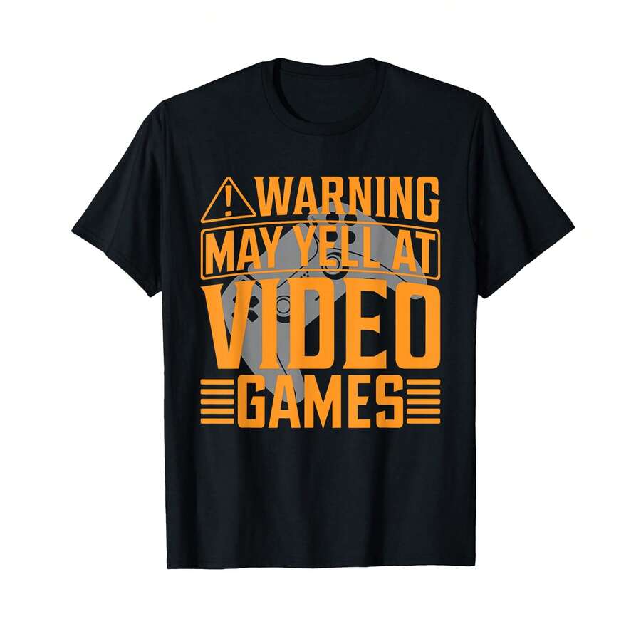 Funny Video Game Art For Men Women Gaming Nerd Pc Gamer T-Shirt; TR Gifts For Dad - Black - View 1