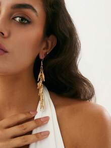 2 件/套迷人轻质金属鱼形流苏吊坠耳环，奢华度假风格珠宝，适合女士、情侣、日常休闲和派对佩戴，礼物 - 耳飾 - 查看 3