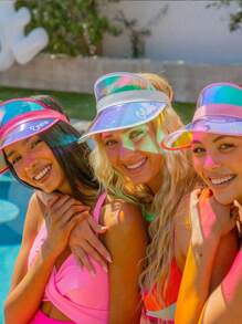 Personalized Monogrammed Holographic Beach Hats, Custom Bachelorette Party Gift Hats, Last Minute Swing Gifts, Pool Malibu Beach Hats, Custom Bridesmaid Sun Hats, Custom Ladies Sun Hats, Custom Beach Hats