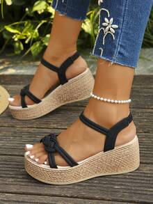 1 双夏季厚底休闲凉鞋，适合青少年，时尚百搭（尺码偏小一码）