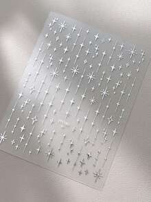 1pc Four-Point Star Nail Stickers Foil Silver DIY Adhesive Nail Art Decoration Waterproof Single Pack Minimalist Sweet French Style Sexy Star Design Nail Decals Nails Nail Supplies - Gold - View 10