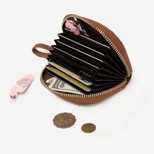 1pc Genuine Soft Leather Exquisite Internet Celebrity Card Holder Cute Wallet With Multiple Card Slots Large Capacity ID Card Holder Portable Suitable For Travel Shopping For Women Wallet Mini Wallet Purse Wallet Card Wallet