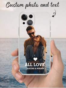 1 carcasă de telefon TPU rezistentă la șocuri, personalizabilă, cu design foto și text, compatibilă cu 16, 15, 14, 13, 12, 11 Pro Max, Redmi, seria OPPO, cadoul perfect pentru prieteni, familie, iubite, zile de naștere, Ziua Îndrăgostiților, sărbători, Ziua Recunoștinței, Crăciun, Ziua Tatălui