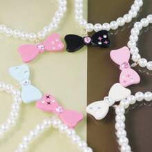 Colliers élastiques pour animaux de compagnie (chats et chiens) de petite et moyenne taille avec des décorations de diamants, arcs, étoiles, lune et perles. Accessoires décoratifs magnifiques pour chiots et chatons