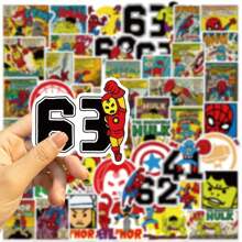 Marvel 50PCS Marvel Avengers Officially Licensed Vinyl Stickers Q-Version Heros Tony Stark Holk Captain America Waterproof Cartoon Gifts For Water Bottles Laptop Bumper Water Bottles Computer Phone Hard Hat Car And Decals Spider Man Hulk Iron Man