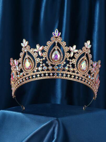 Silver Crown, Suitable For Brides, Wedding Princesses, Queens And Other Occasions, Crystal Hair Accessory, Ideal For Pageants, Parties, Balls, Birthdays And Other Events, A Perfect Gift Choice.