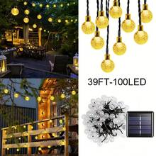 20/50/100 件 LED 太阳能泡泡球灯串，8 种闪烁模式，无线太阳能供电，PVC 材质，适用于花园、露营、圣诞节、节日装饰、酒店、餐厅 - 多色 - 查看 21