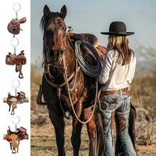 8 套 - 24 个西部牛仔主题派对套装，西部马鞍钥匙扣，8 个西部汽车内饰钥匙扣，个性化马术爱好者礼物，8 张感谢卡，以及 8 个西部主题派对礼品袋，可作为送给朋友的礼物。汽车配件、包包挂饰、背包、学校圣诞礼物创意、带证件夹的挂绳、汽车配件、包包挂饰、汽车配件、老师、姐妹的礼物 - 多色 - 查看 5
