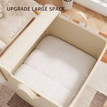 Oversized Reusable Fabric Storage Bins With Zipper Closures & Handles - Portable Space-Saving Organizers For Comforters, Clothes, Bedding, Crafts, Christmas Decor - Durable Rectangular Design, 3.2 Cu Ft Capacity, Under 27" Height, Gray, Craft Supply Organizer, Spacesaving Design, Neutral Color Bin