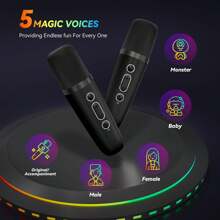 Karaoke Machine For Adults, Portable Bluetooth Mini Karaoke Microphone Singing Speaker Karaoke Player With 2 Wireless Mic, For All Smartphones,Birthday, Family,Home Party