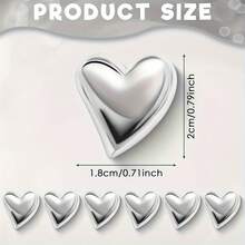 10/15/20 szt. magnesów na lodówkę, zestaw uroczych, dekoracyjnych magnesów w kształcie serca, srebrnych magnesów na lodówkę, odpowiednich do dekoracji domu, kuchni, biura i tablicy, magnesy na lodówkę i kuchnię, prezent dla przyjaciół i rodziny