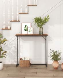 Console Table, Narrow Sofa Table, Entryway Table, Accent Table, Industrial, Easy Assembly, For Living Room, Entryway, 24 X 80 X 80 Cm, Rustic Brown And Black - Rỉ Nâu - Xem 4
