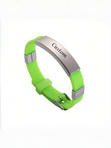 A Customizable Personalized Wristband That Can Be Printed With Exclusive Names And Numbers, Featuring An Adjustable Style Suitable For Teenagers. Ideal As A Back-To-School Gift Or Valentine's Day Gift, It Has A Pendant-Free Design And Is Stylish And Eye-Catching.,Rave Accessories - Multicolor - View 16