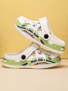 男童夏季休闲时尚舒适软底恐龙洞洞鞋 - 白色 - 查看 6