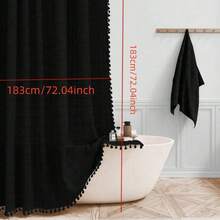 Bộ rèm tắm phong cách nông trại Boho kèm móc, rèm tắm vải lanh sọc siêu bền cho phòng tắm, rèm tắm phong cách đồng quê mộc mạc cổ điển chống thấm nước kèm tua rua, quà tặng Valentine cho nữ, sinh nhật, bạn trai, bạn gái, trang trí phòng tắm tại nhà, phụ kiện phòng tắm, trang trí mùa thu, trở lại trường học - Nhiều màu - Xem 38