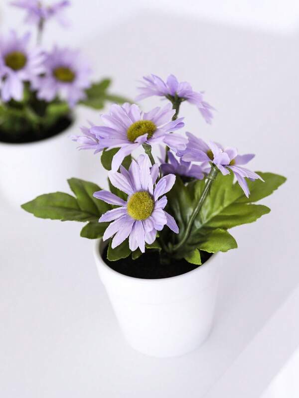 1pc/3pcs Realistic Mini Potted Fake Plants Decor, Four Seasons Home Living Room, Windowsill, Office Desk Decoration, Valentine' S Day, Wedding Decor