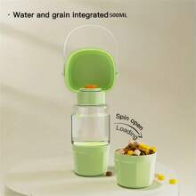 1 pièce, Bouteille d'eau portable pour animaux de compagnie, bol d'alimentation et de boisson bifonction pour chiens et chats en voyage, en plastique résistant à la chaleur, bouteille d'eau de sport, tasse compagnon pour animaux de compagnie, double usage pour la distribution d'eau et de nourriture, bol d'eau pour chien, bol à boire pour chat, convient aux chiens, chats, fournitures de voyage pour animaux de compagnie en plein air