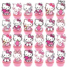Sanrio Sanrio Hello Kitty Cupcake Toppers, Hello Kitty Birthday Decorations,Hello Kitty Theme Party Supplies