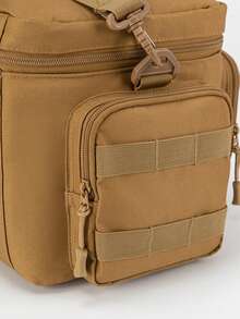 13L Men's Tactical Lunch Bag Heavy Duty Durable Lunch Box Insulated Cooler Adult Meal Insulated Bag For Office, Picnic Camping, Outdoor Activities Strap MOLLE Webbing - Khaki - View 8