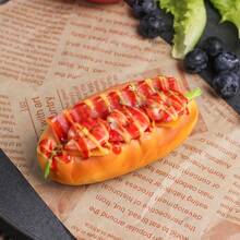 1pc Realistic Tomato Cheese Hotdog Bread Model, Home Decor Food Prop, Toast Accessory, Fridge Magnet, Craft - Multicolor - View 6
