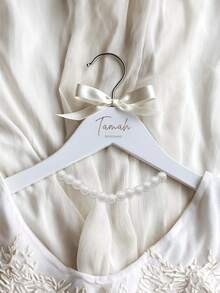 Personalized Bridesmaid Hanger - Wedding Dress Hanger - Wooden Carved Hanger - Bridal Gown Hanger - Wedding Name Hanger - Multicolor - View 3