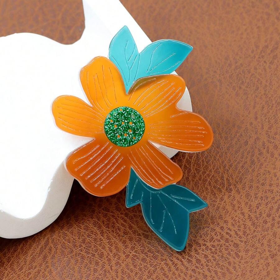 Acrylblatt Sommer Mode Blumen Brosche, einfach und elegant, Damen Accessoires