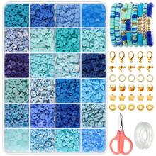 Set de 2.542 piezas de cuentas de arcilla polimérica para hacer pulseras, que incluye cuentas espaciadoras planas y redondas, cuentas de hematita, ideal para fiestas de cumpleaños, regalos de Año Nuevo