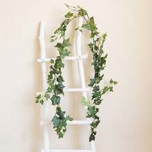 1pc DIY Creative Evergreen Ivy Green Leaves Vines, Home Window Display Wall Hanging Decor Artificial Green Vines, Wedding Arch Backdrop Decor, Outdoor Garden Fence Pipe Decor, Wedding Party Holiday Celebration Artificial Plant Green Vines Decor - Multicolor - View 8