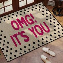 1pc Whimsical Polka Dot Welcome Mat, Machine Washable, Suitable For Kitchen, Dining Room, Hallway, Bathroom, Bedroom, Party, Patio Decor, Gifts, Home Atmosphere, Spring Decor, Summer Holiday Decor, Seasonal Summer Decor, Personalized Home, Fashionable Home